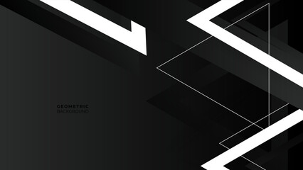 Abstract elegant white and black triangle shape on dark background. You can use for vip invitation card or flyer, poster, banner web, brochure, etc.