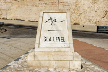 Israel - Westjordanland - Meeresspiegel Hinweisschild