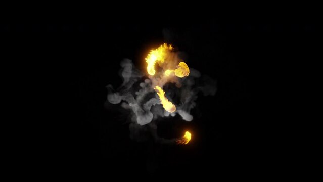 Fireballs flying along a complex trajectory. Bright magical meteors circle and emit a plume of smoke. The composition is perfect as a background or element for a logo
