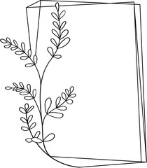 Floral Line Frame Vector