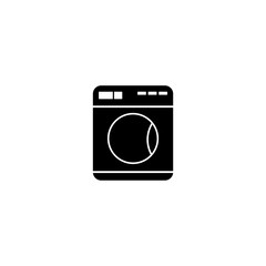 Machine, washing vector icon isolated on black background. 