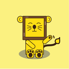 Lion cartoon illustration, flat illustration