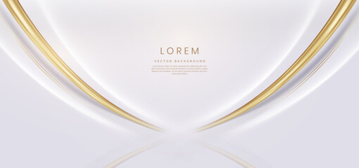 Luxury goleden curved lines on white background. Template luxury premium award design.