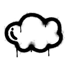 Spray Painted Graffiti cloud icon Sprayed isolated with a white background. graffiti cloud icon with over spray in black over white. © Doa Bunda