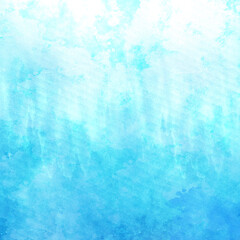 Abstract background with irregular stains pattern. Blue watercolor on paper texture. Rough surface. 