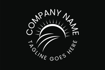 Minimal Sun Rays Modern Creative Monogram Logo Design Template Idea