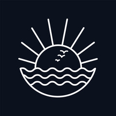 Vector illustration style vintage surfing theme badge design. For t-shirt prints, posters, stickers and other uses.