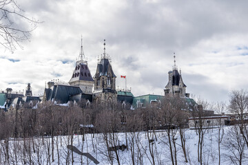 Having a walk in the Majors Hill Park in downtown Ottawa Canada with view to historical buildings...