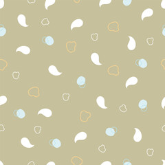 Green abstract art doodle pattern
