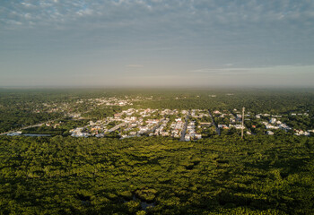 Aerial view of  Mahahual, Mexico