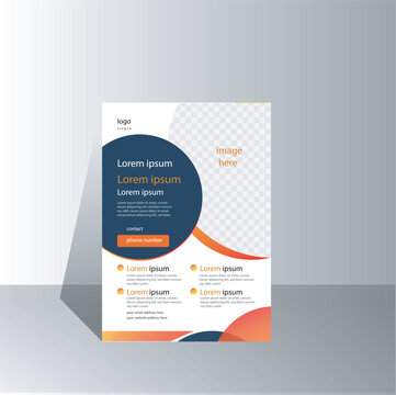 modern creative clean business flyer design template for advertising company promotion growth. orange , color gradient vector abstract flat corporate flyer design illustration . a4 half free unique