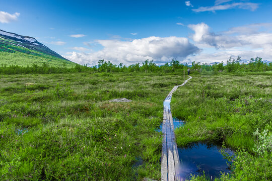 Landscape of Sarek National Park in Sweden