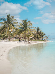 White sand beach in Mahahual, Mexico