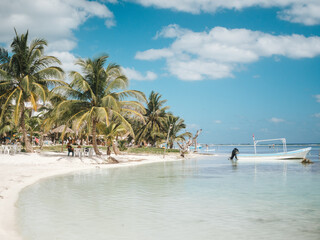 White sand beach in Mahahual, Mexico