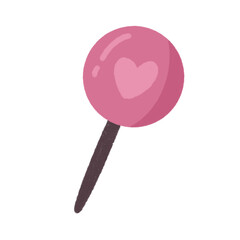 pink lollipop isolated on white background