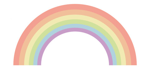 Rainbow in pastel colors. LGBT flag, different sexual orientations, love is love, express feelings, be yourself, LGBTQIA plus community, gender. Vector illustration on white background