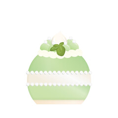 丸くてかわいいメロンケーキ, PNG