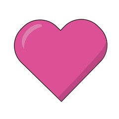 Pink heart. Love, life, family, express feelings, couple, date, marriage, wedding, emoticon, online communication, like, work life balance, healthcare, care. Vector illustration on white backround