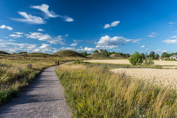 Old burial ground viking site in the countryside of Uppsala, Sweden