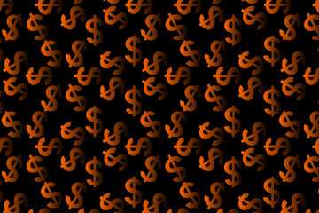 Fototapeta na wymiar Abstract vector background with lots of scattered dollar signs 