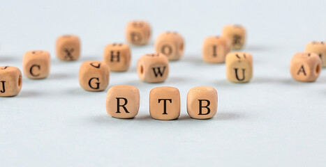 RTB written on a wooden cube , business concept