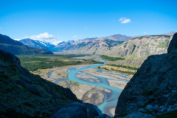 landscape with lake and mountains