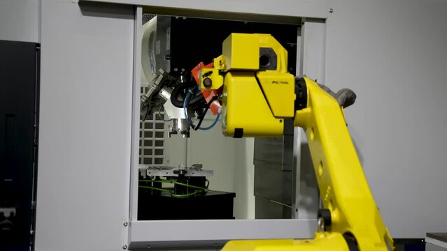 smart robot in manufacturing industry for industry 4.0 and technology concept. Robotic vision sensor camera system in intellegence factory