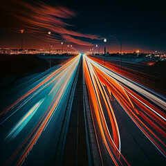 Fototapeta na wymiar traffic on the highway, Generative IA