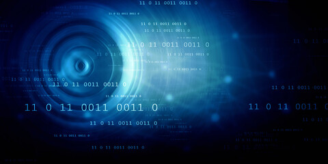 2d illustration Abstract futuristic electronic circuit technology background