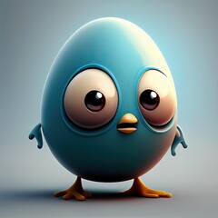 Cute easter egg & chicks, Generative AI