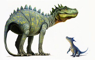 Fototapeta premium meeting of two dinosaurs