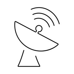 satellite dish icon isolated on white background, vector illustration.