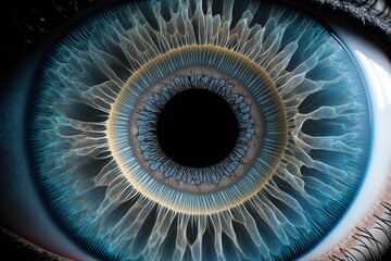 wonderful intricacies inside a blue eye. Generative AI