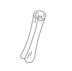 Vector isolated one single simple minimal cinnamon stick seasoning colorless black and white contour line easy drawing