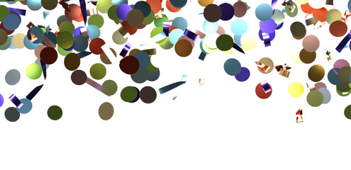 Confetti, paper triangle on the floor, fancy, colorful, celebration party