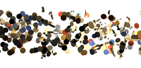 Confetti, paper triangle on the floor, fancy, colorful, celebration party