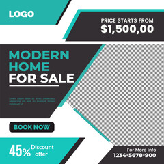 Real estate social media post bundle design, Modern Real Estate social media post Template, Real estate social media post web banner template design