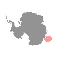 Mawson Sea on the world map. Vector illustration.