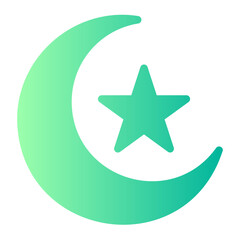 crescent moon gradient icon
