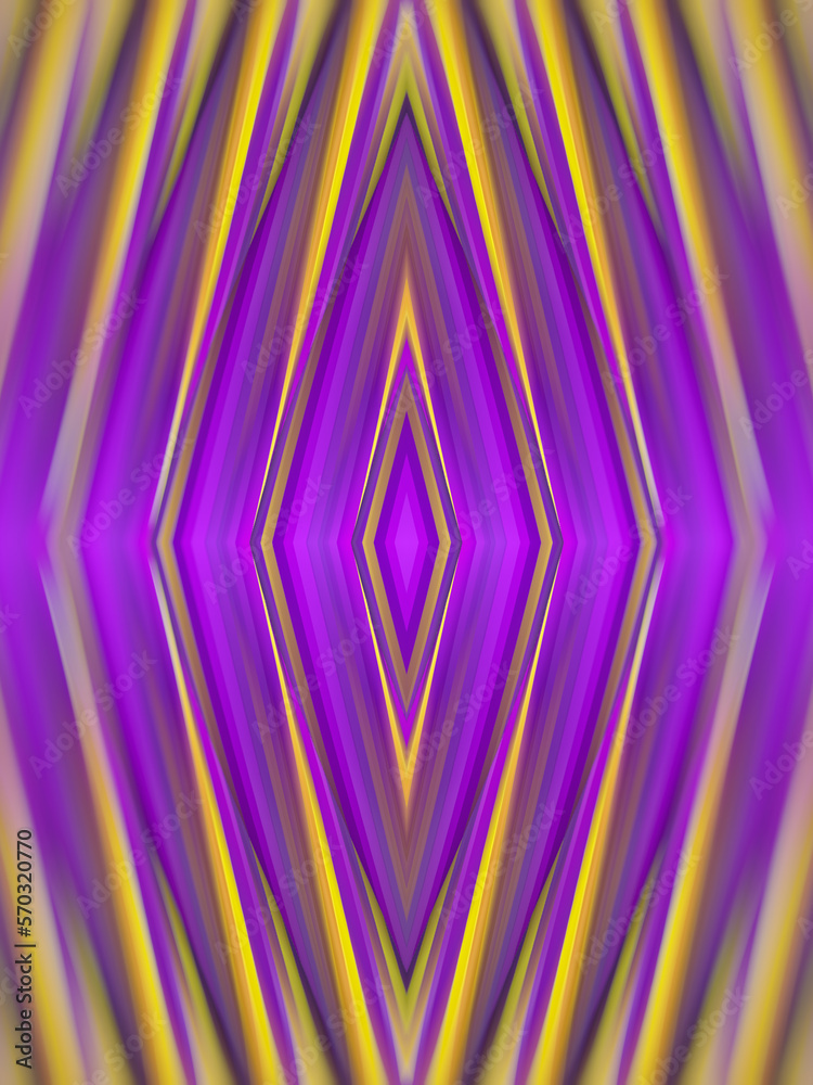 Aufkleber Abstract wavy kaleidoscopic background with bright color combination. 3d rendering digital illustration