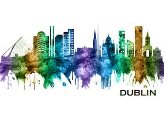 Naklejka premium Dublin Republic of Ireland Skyline