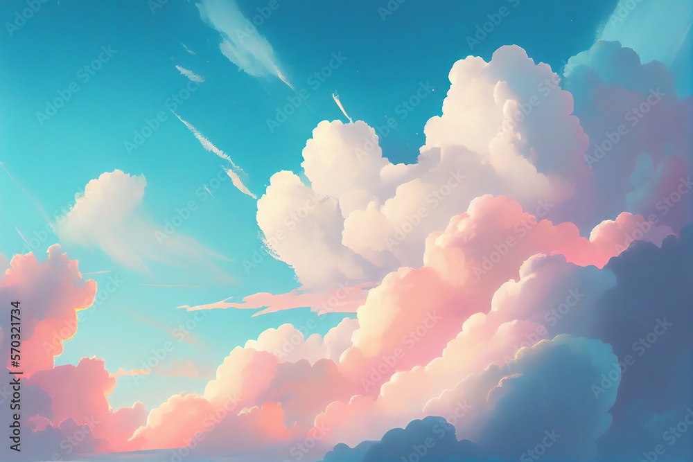 Canvas Prints beautiful sky and clouds in soft pastel color. soft cloud in the sky background. generative ai