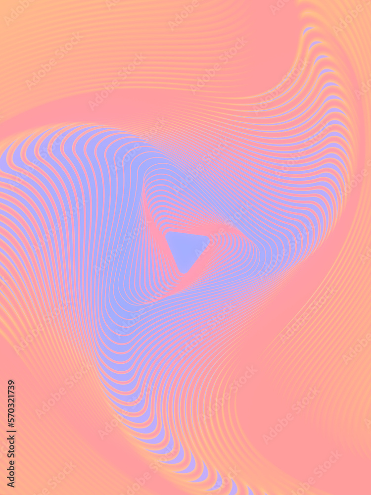 Poster Pattern of neon colored lines on a blue background. Geometric element. 3d rendering digital illustration