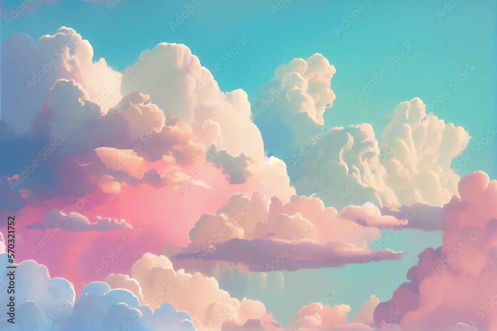 Canvas Prints beautiful sky and clouds in soft pastel color. soft cloud in the sky background. generative ai