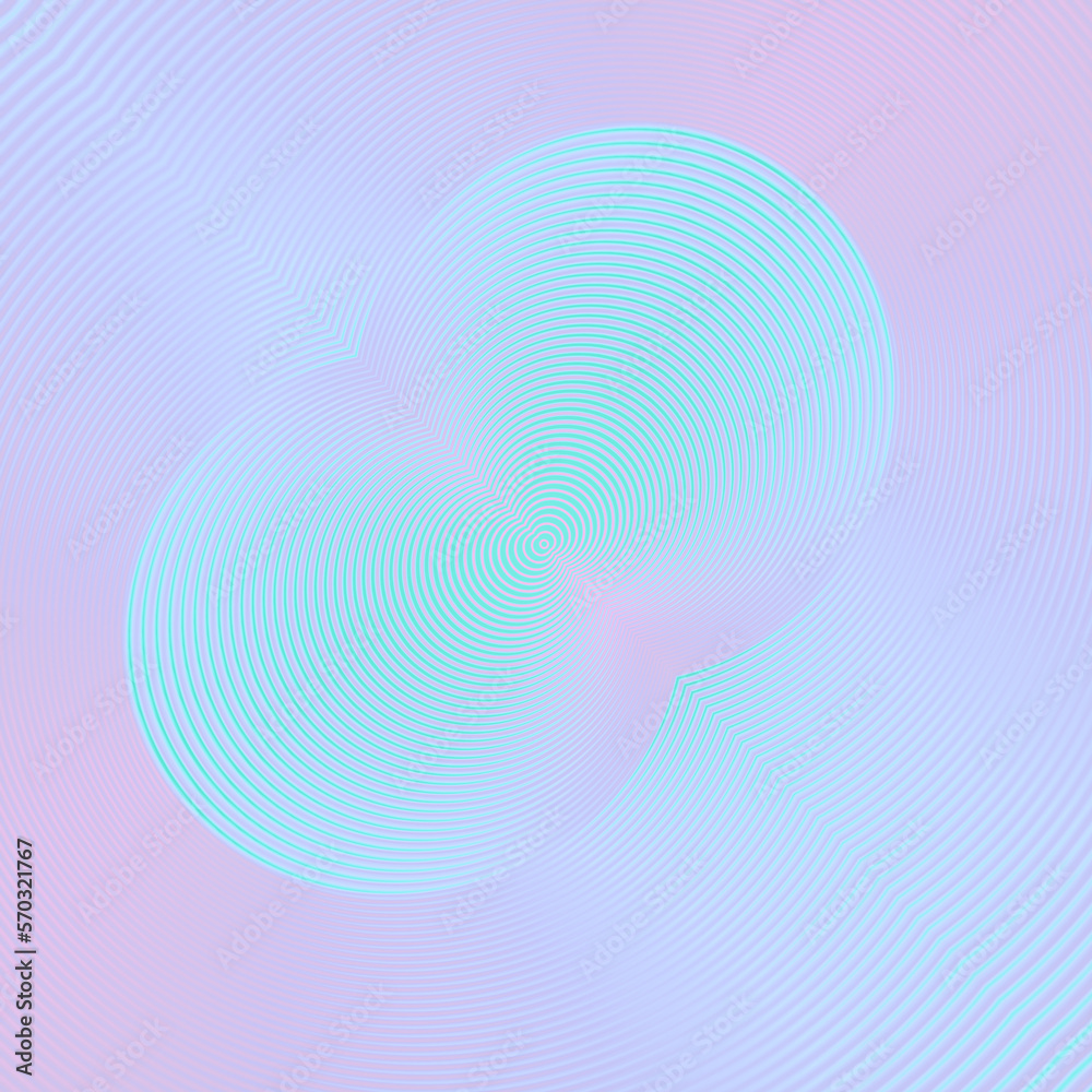 Poster Symmetrical pattern of pink lines on a blue background. 3d rendering digital illustration