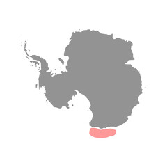 Somov Sea on the world map. Vector illustration.