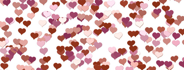 hearts isolated on transparent background. Valentine’s day design.