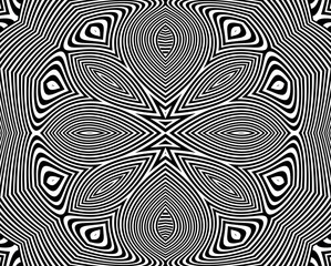 Abstract rotated black and white lines.vortex form. Geometric art. Design element. Digital image with a psychedelic stripes.Design element for prints, web, template 