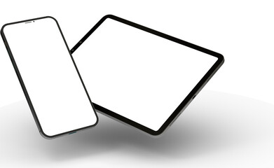 Obraz na płótnie Canvas Modern black tablet computer isolated on white background. Tablet pc