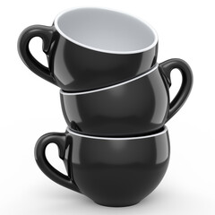 Set of ceramic coffee cup for cappuccino, americano, espresso, mocha, latte